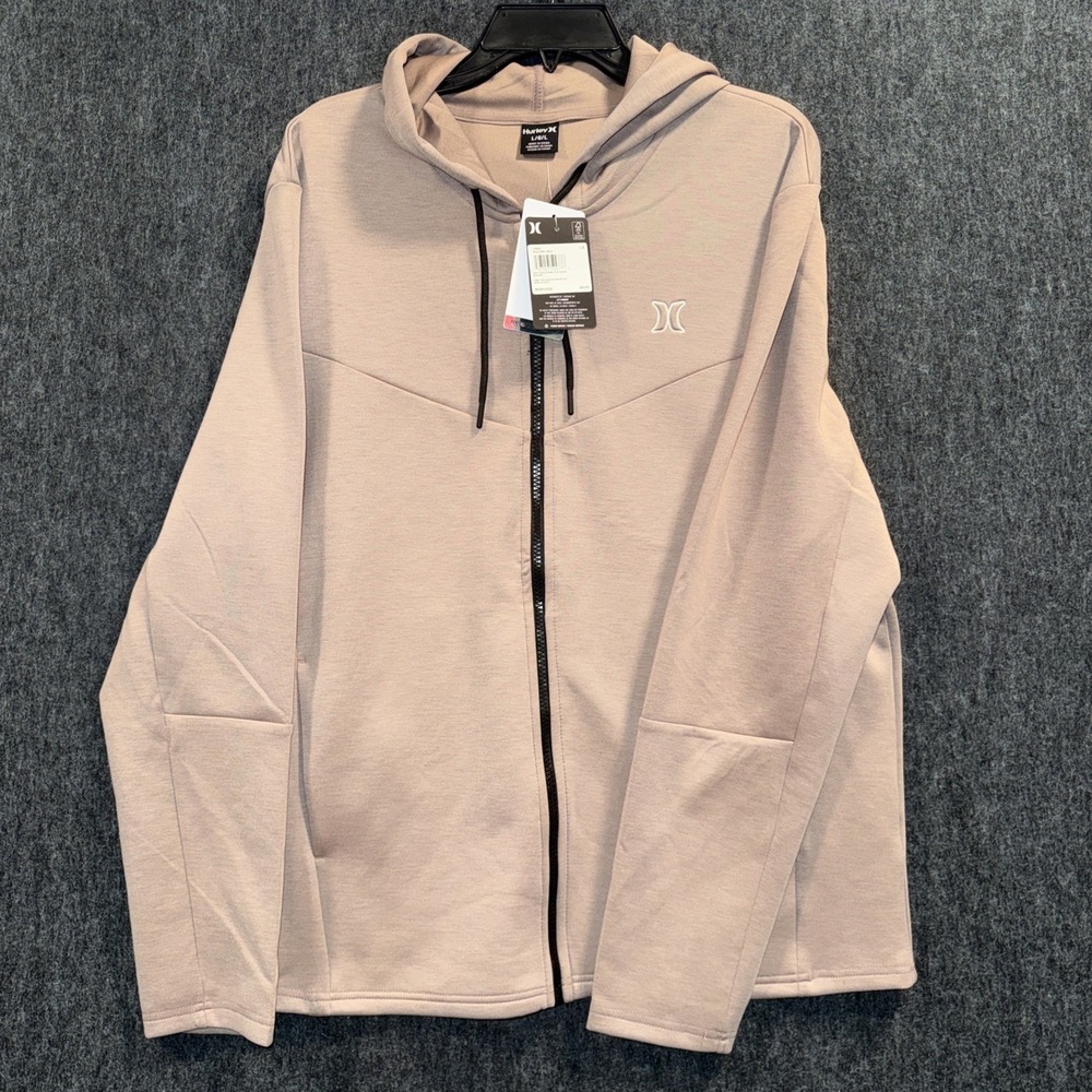 Hurley Exist Icon Extreme Zip Up Hoodie Roadside Mens Brown Large Stretch Soft